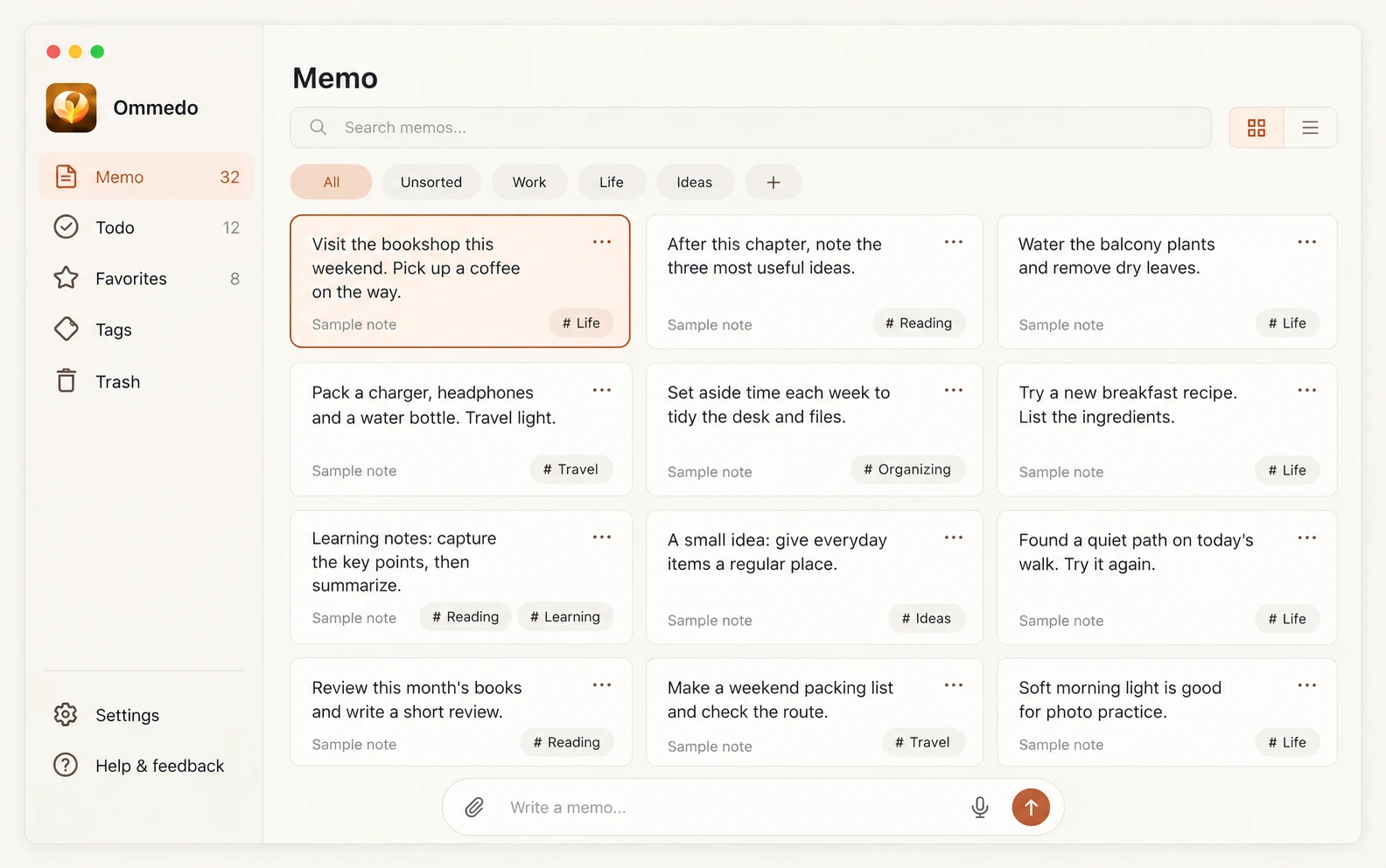 Ommedo desktop interface preview